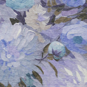 HomeRoots 5' Vibrant Purple and Blue Floral Washable Area Rug – Durable, Stylish, Indoor-Outdoor Essential! 641171