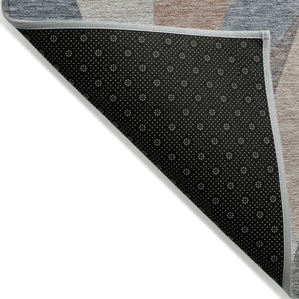 HomeRoots 8' X 10' Stylish Copper, Ivory, and Taupe Geometric Washable Area Rug for Indoor/Outdoor Spaces 641197