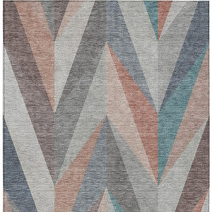HomeRoots 10' X 14' Geometric Area Rug in Copper, Ivory & Taupe - Durable, Washable, Indoor/Outdoor Design! 641199