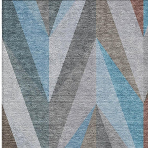HomeRoots 9' X 12' Teal Blue Geometric Area Rug - Stylish, Washable Indoor/Outdoor Décor for High-Traffic Spaces 641216