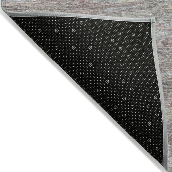 HomeRoots 9' X 12' Blush & Gray Striped Area Rug - Durable, Washable, Versatile for Indoors & Outdoors Spaces 641228