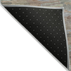 HomeRoots 8' X 10' Copper Peach & Ivory Striped Washable Rug - Classic Design for Indoor & Outdoor Spaces 641233