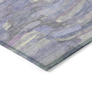 HomeRoots 5' X 8' Striped Purple and Ivory Washable Rug - Durable, Stylish Design for Indoor & Outdoor Use! 641249