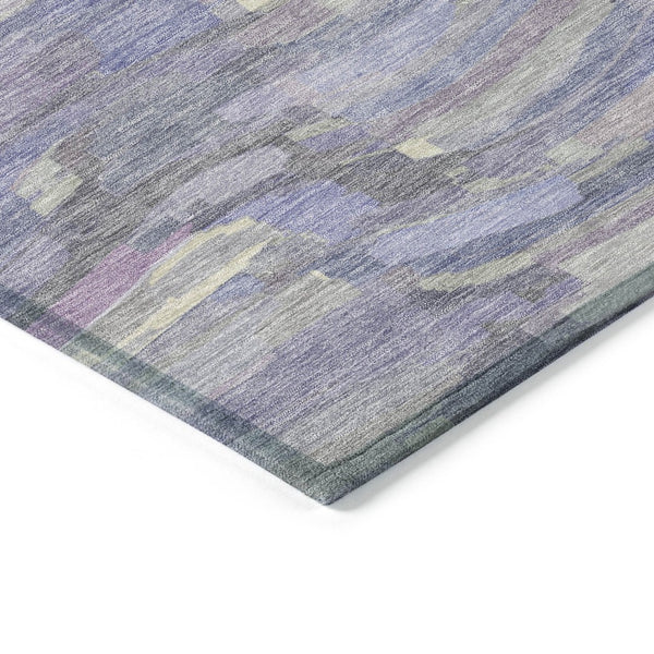 HomeRoots 5' X 8' Striped Purple and Ivory Washable Rug - Durable, Stylish Design for Indoor & Outdoor Use! 641249