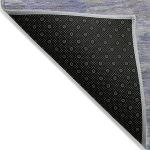 HomeRoots 8' X 10' Stylish Purple and Ivory Striped Washable Area Rug for Indoor & Outdoor High-Traffic Use 641251