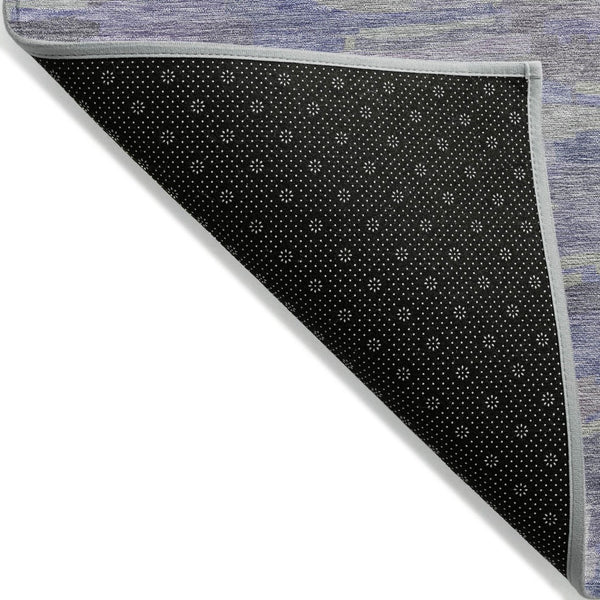HomeRoots 8' X 10' Stylish Purple and Ivory Striped Washable Area Rug for Indoor & Outdoor High-Traffic Use 641251