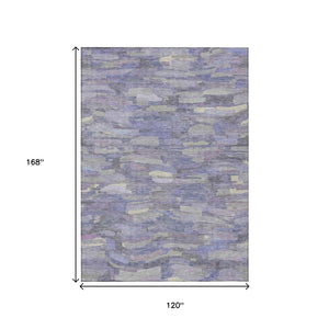 HomeRoots 10' Purple and Ivory Striped Washable Area Rug - Durable, Stylish Indoor/Outdoor Décor for Any Space! 641253