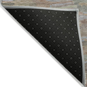 HomeRoots 5' Taupe Copper and Ivory Striped Area Rug - Durable, Washable, Perfect for Indoor and Outdoor Spaces 641261