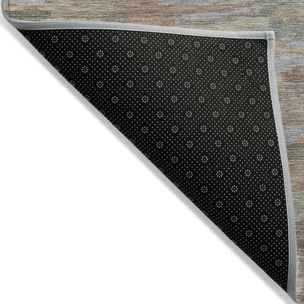 HomeRoots 5' Taupe Copper and Ivory Striped Area Rug - Durable, Washable, Perfect for Indoor and Outdoor Spaces 641261