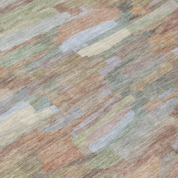 HomeRoots 5' Taupe Copper and Ivory Striped Area Rug - Durable, Washable, Perfect for Indoor and Outdoor Spaces 641261