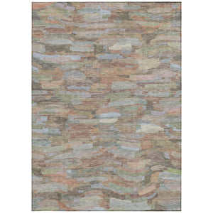 HomeRoots 9' X 12' Taupe Copper & Ivory Striped Area Rug - Durable, Washable, Stylish for Indoor & Outdoor Use! 641264