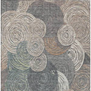 HomeRoots 5' Stylish Brown Taupe & Beige Geometric Washable Indoor/Outdoor Area Rug - Durable & Trendy Décor 641273