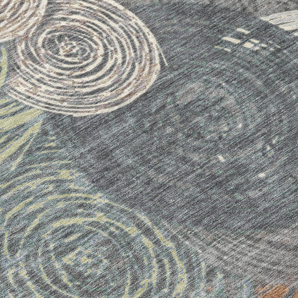 HomeRoots 8' Round Geometric Indoor Outdoor Area Rug in Brown Taupe & Beige – Washable, Durable & Stylish! 641274