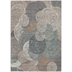 HomeRoots 9' x 12' Geometric Washable Area Rug in Brown Taupe & Beige - Durable Indoor/Outdoor Decor Solution 641276