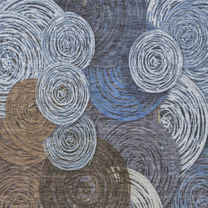HomeRoots 8' x 10' Geometric Area Rug - Stylish Blue, Brown & Ivory Design for Indoor/Outdoor Use, Washable 641281