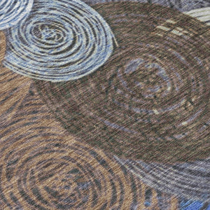 HomeRoots 8' x 10' Geometric Area Rug - Stylish Blue, Brown & Ivory Design for Indoor/Outdoor Use, Washable 641281
