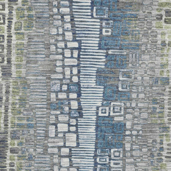 HomeRoots 5' X 8' Artichoke Green Geometric Area Rug - Washable, Durable, Pet-Friendly for Indoor & Outdoor Use 641303