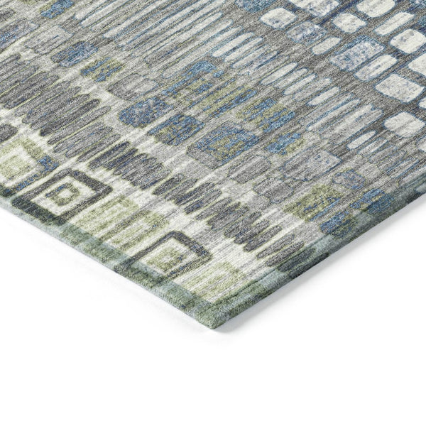 HomeRoots 8' X 10' Artichoke Green Geometric Washable Indoor-Outdoor Area Rug – Durable, Stylish & Easy-Care! 641305