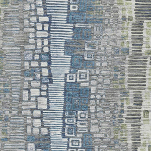 HomeRoots 8' X 10' Artichoke Green Geometric Washable Indoor-Outdoor Area Rug – Durable, Stylish & Easy-Care! 641305