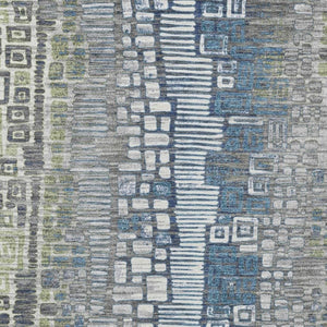 HomeRoots 9' X 12' Stylish Artichoke Green Geometric Area Rug - Washable, Durable, Indoor & Outdoor Friendly! 641306