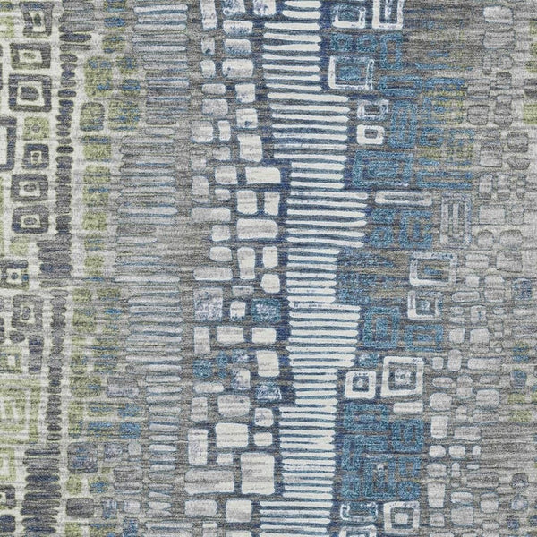 HomeRoots 9' X 12' Stylish Artichoke Green Geometric Area Rug - Washable, Durable, Indoor & Outdoor Friendly! 641306