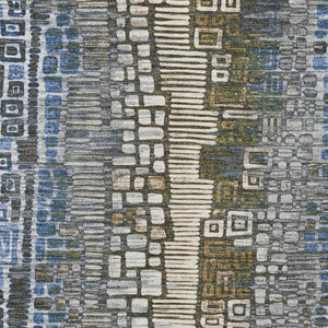 HomeRoots 8' X 10' Denim Blue Geometric Area Rug - Washable, Durable, Indoor/Outdoor Perfect for High-Traffic Spaces 641317