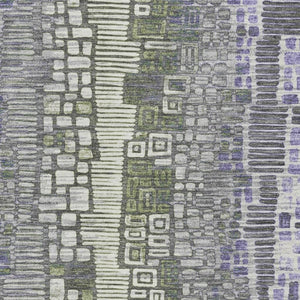 HomeRoots 9' X 12' Purple, Ivory & Green Geometric Area Rug - Stylish Indoor/Outdoor, Easy Care & Non-Slip Design 641324