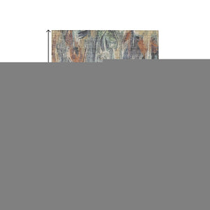 HomeRoots 5' Copper Blue and Wheat Abstract Washable Area Rug - Stylish, Durable Design for Indoor & Outdoor Use 641339
