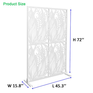 English Elm Metal Bird Cutout Privacy Screen Freestanding Powder Coated Steel Patio Room Divider White W1586P282278