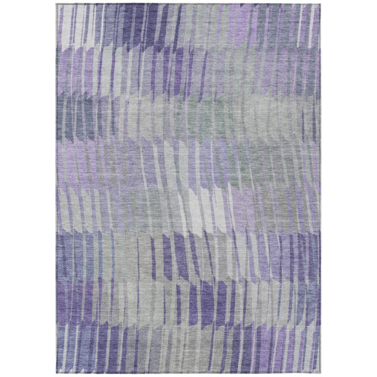 HomeRoots Striped Polyester Area Rug Machine Washable for Indoor Outdoor Patio Porch or Living Room 10' x 14' 641439