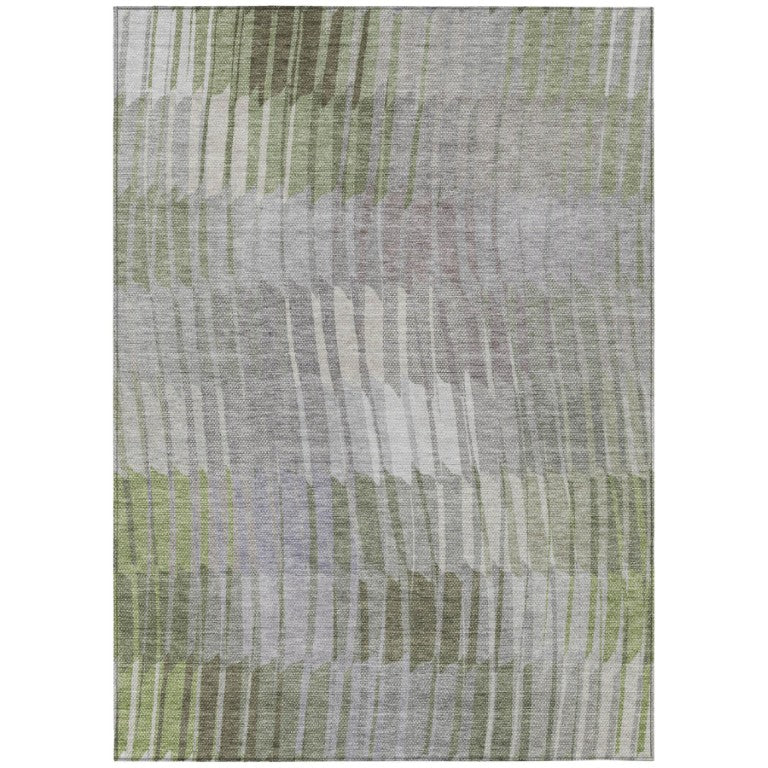 HomeRoots Striped Washable Polyester Indoor Outdoor Area Rug for Patio Porch or Living Room Decor 10' x 14' 641451
