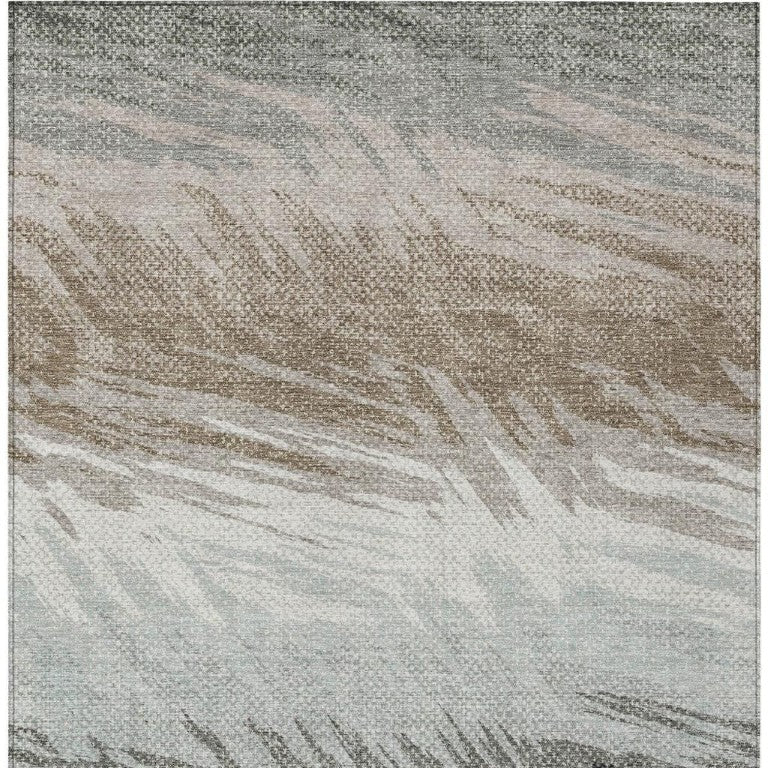 Striped Washable Polyester Area Rug for Indoor Outdoor Patios Entryways and Living Spaces
