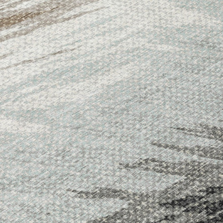 Striped Washable Polyester Area Rug for Indoor Outdoor Patios Entryways and Living Spaces