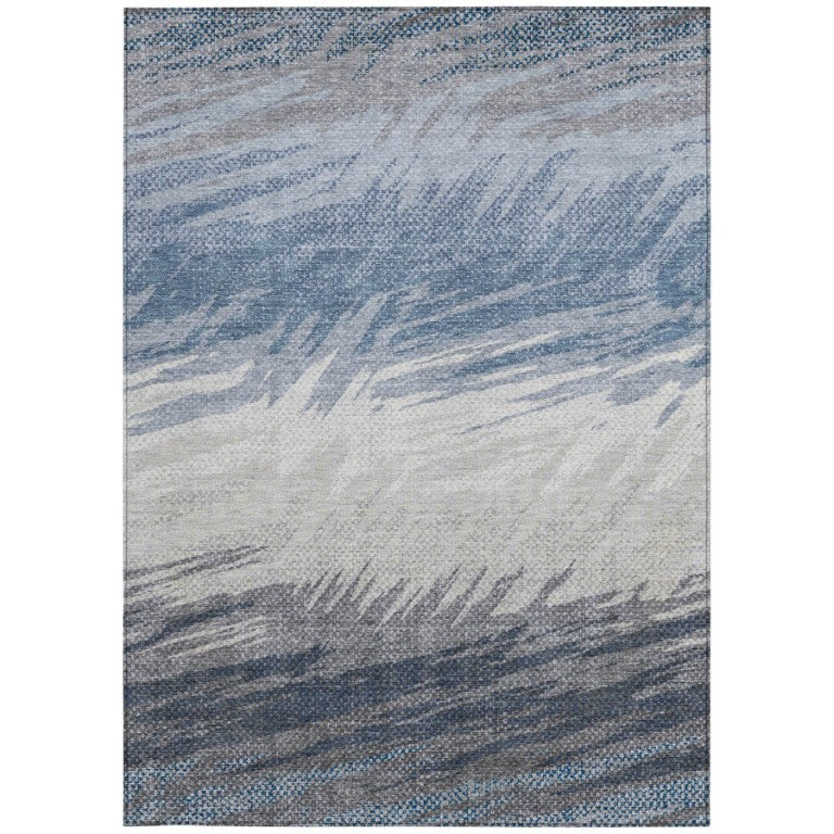 Striped Coastal Washable Polyester Indoor Outdoor Area Rug for Modern Home Decor