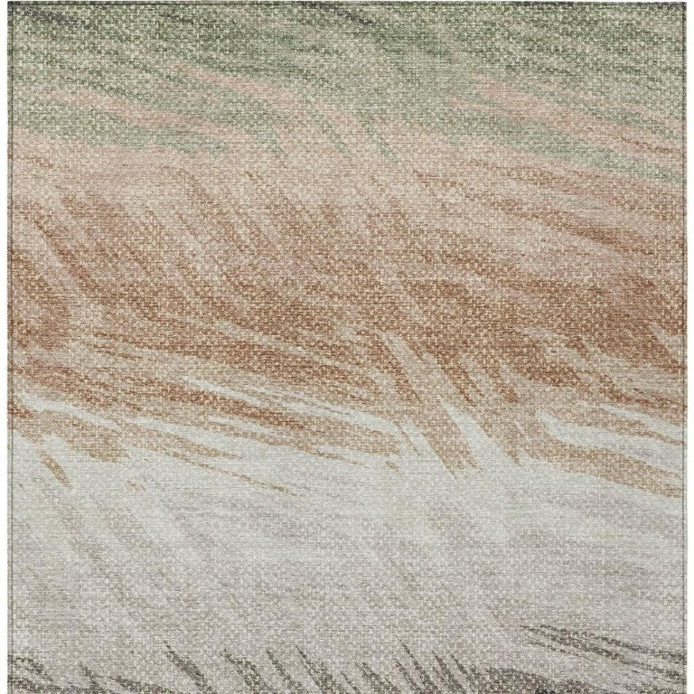 HomeRoots Striped Washable Polyester Area Rug for Indoor Outdoor Patio Porch or Living Room Use 10' x 14' 641487