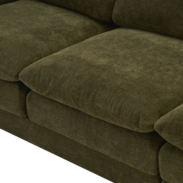 English Elm Modular Cloud Sectional with Ottoman Chenille Deep Seat Lounge Sofa for Living Room W3728S00015