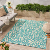 Christopher Knight Home® - Noble House - Claus Indoor Floral 5 X 8 Area Rug, Blue and Ivory