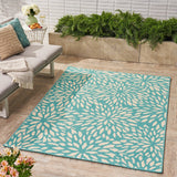 Christopher Knight Home® - Noble House - Claus Indoor Floral 5 X 8 Area Rug, Blue and Ivory