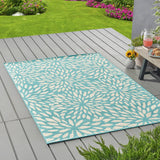 Christopher Knight Home® - Noble House - Claus Indoor Floral 5 X 8 Area Rug, Blue and Ivory