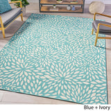 Christopher Knight Home® - Noble House - Claus Indoor Floral 8 X 11 Area Rug, Blue and Ivory