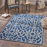 Christopher Knight Home® - Noble House - Jacyntha Indoor Geometric 5 X 8 Area Rug, Navy and Ivory