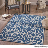 Christopher Knight Home® - Noble House - Jacyntha Indoor Geometric 5 X 8 Area Rug, Navy and Ivory