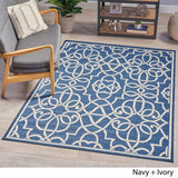 Christopher Knight Home® - Noble House - Jacyntha Indoor Geometric 5 X 8 Area Rug, Navy and Ivory