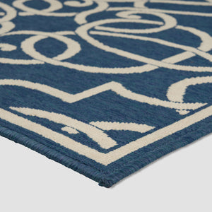 English Elm Christopher Knight Home® - MERIDIAN Navy & Ivory Outdoor Rug 5'3" x 7'6" - Machine Woven Polypropylene, Durable Loop Pile, UV Safe 64158.00