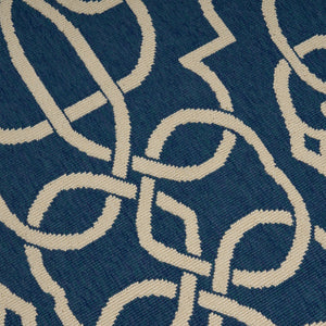 English Elm Christopher Knight Home® - MERIDIAN Navy & Ivory Outdoor Rug 5'3" x 7'6" - Machine Woven Polypropylene, Durable Loop Pile, UV Safe 64158.00