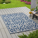 Christopher Knight Home® - Noble House - Jacyntha Indoor Geometric 5 X 8 Area Rug, Navy and Ivory