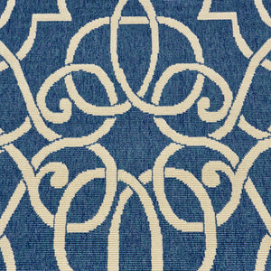 English Elm Christopher Knight Home® - MERIDIAN Navy & Ivory Outdoor Rug 5'3" x 7'6" - Machine Woven Polypropylene, Durable Loop Pile, UV Safe 64158.00