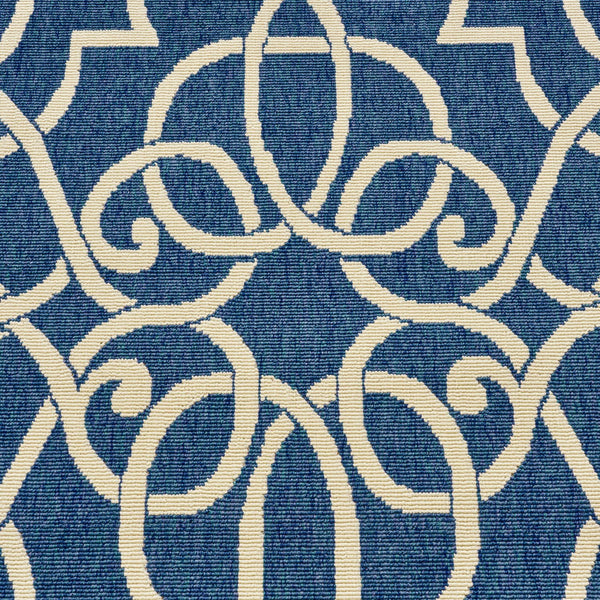 English Elm Christopher Knight Home® - MERIDIAN Navy & Ivory Outdoor Rug 5'3" x 7'6" - Machine Woven Polypropylene, Durable Loop Pile, UV Safe 64158.00