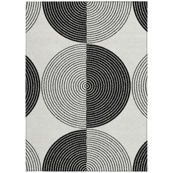 Geometric Polyester Area Rug Washable Stain Resistant Indoor Outdoor High Traffic Spaces