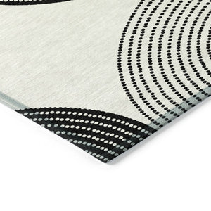 Geometric Polyester Area Rug Washable Stain Resistant Indoor Outdoor High Traffic Spaces